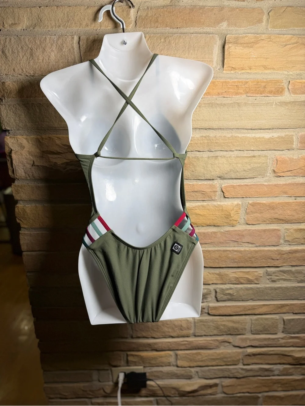 Jolyn Clothing Julian 2 Olive One-Piece Swimsuit with Thin Straps